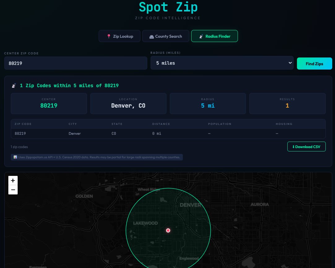 SpotZip Radius Finder
